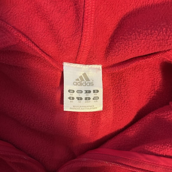 Red adidas fleece hoodie - Picture 6 of 9